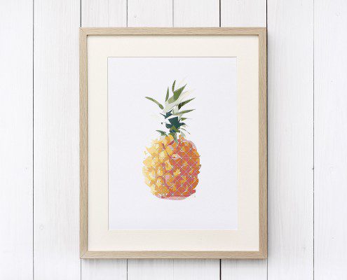 Illustration einer Ananas als Print für hasenfuss – graphisches Kabinett